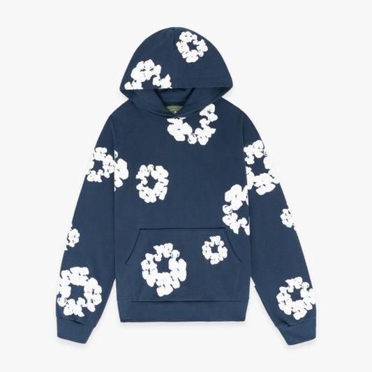Denim Tears Pullover Hooded Sweatshirt 'The Cotton Wreath' Navy Blue (FW23) [301-080-30] Casual Fashion Hoodie Sweater for Unisex Adult Mens Hypebeast - AVBL MRKT (1)