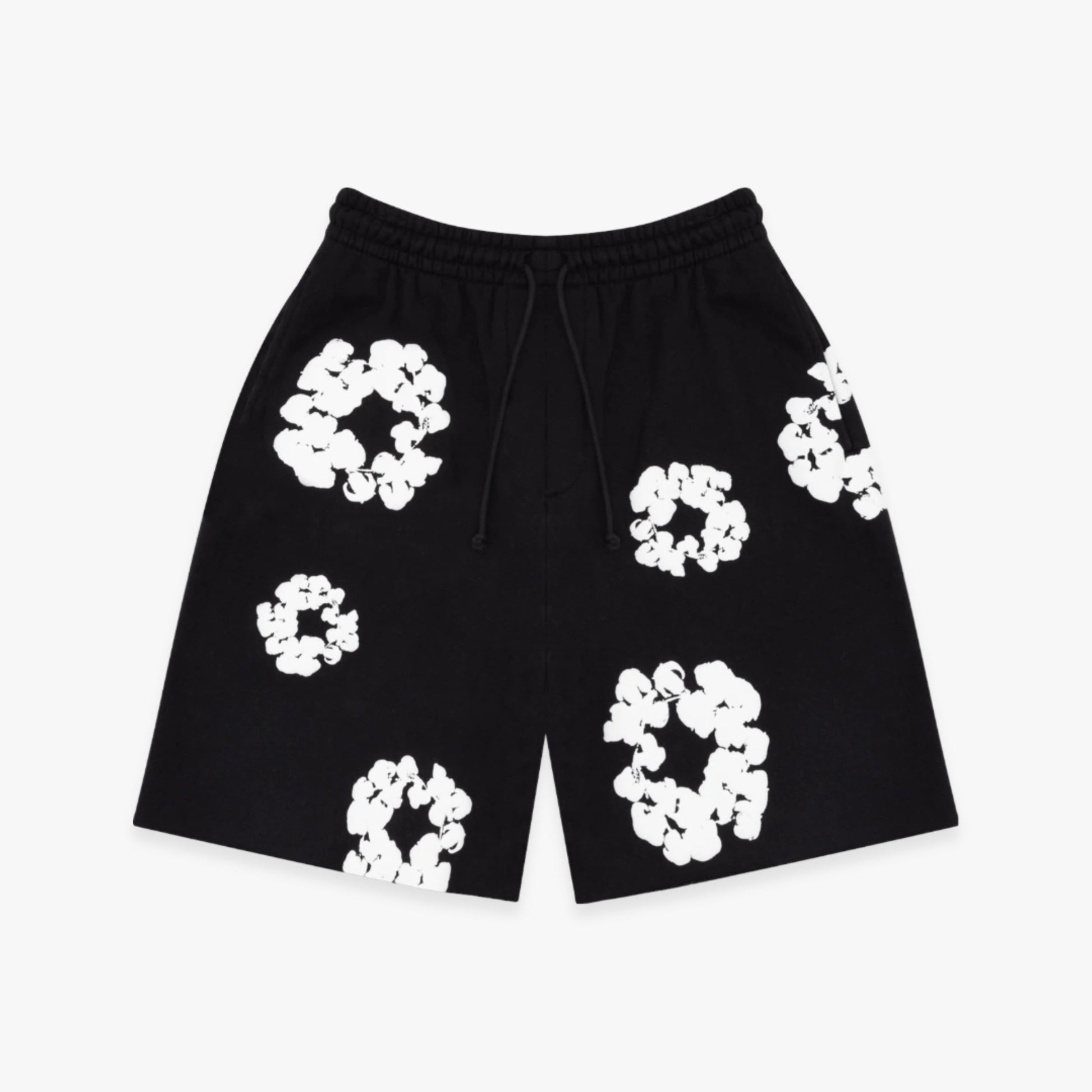 Denim Tears Shorts 'The Cotton Wreath' Black (FW23) [402-010-30] Casual Fashion Bottoms for Unisex Adult Mens Hypebeast - AVBL MRKT (1)