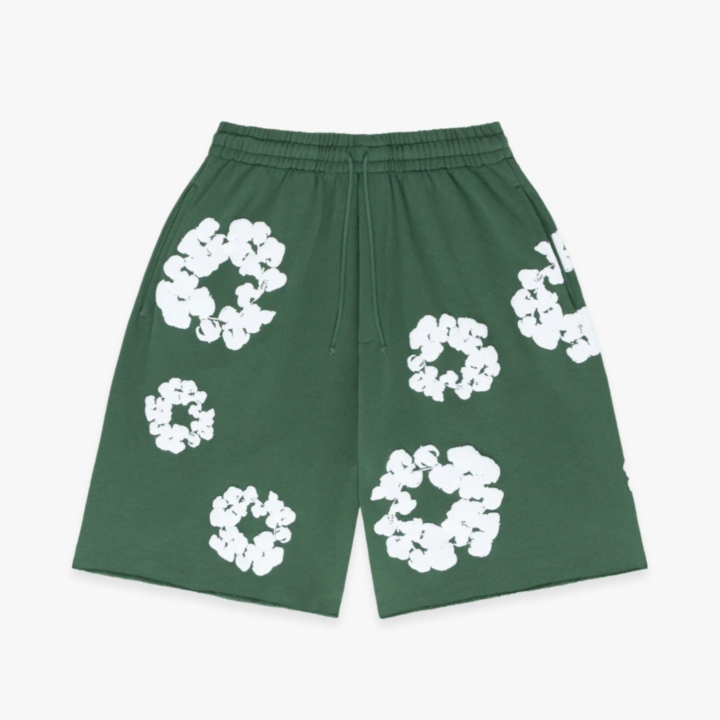 Denim Tears Shorts 'The Cotton Wreath' Green (FW23) [402-060-30] Casual Fashion Bottoms for Unisex Adult Mens Hypebeast - AVBL MRKT (1)