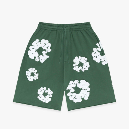 Denim Tears Shorts 'The Cotton Wreath' Green (FW23) [402-060-30] Casual Fashion Bottoms for Unisex Adult Mens Hypebeast - AVBL MRKT (1)