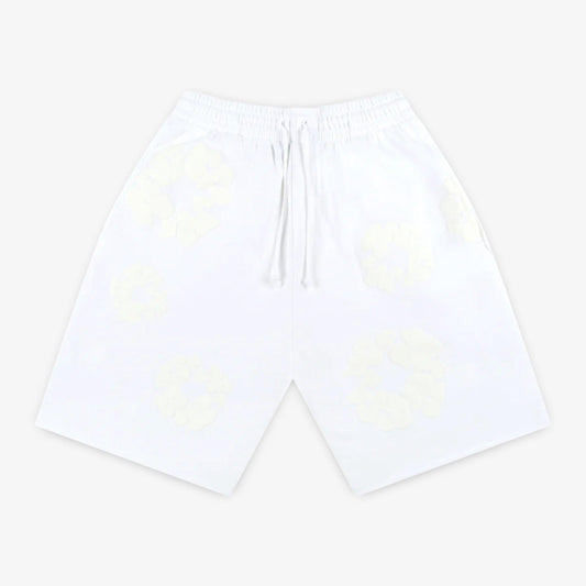 Denim Tears Shorts 'The Cotton Wreath Monochrome' White (SS24) [SS24CR007] Casual Fashion Bottoms for Unisex Adult Mens Hypebeast - AVBL MRKT (1)