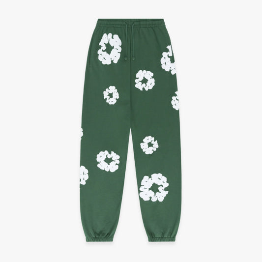 Denim Tears Sweatpants 'The Cotton Wreath' Green (FW23) [401-060-30] Casual Fashion Bottoms for Unisex Adult Mens Hypebeast - AVBL MRKT (1)