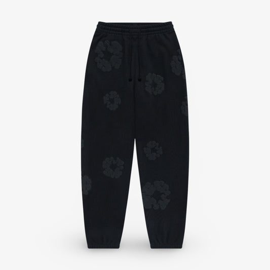 Denim Tears Sweatpants 'The Cotton Wreath Monochrome' Black (SS24) [024-006-140] Casual Fashion Bottoms for Unisex Adult Mens Hypebeast - AVBL MRKT (1)