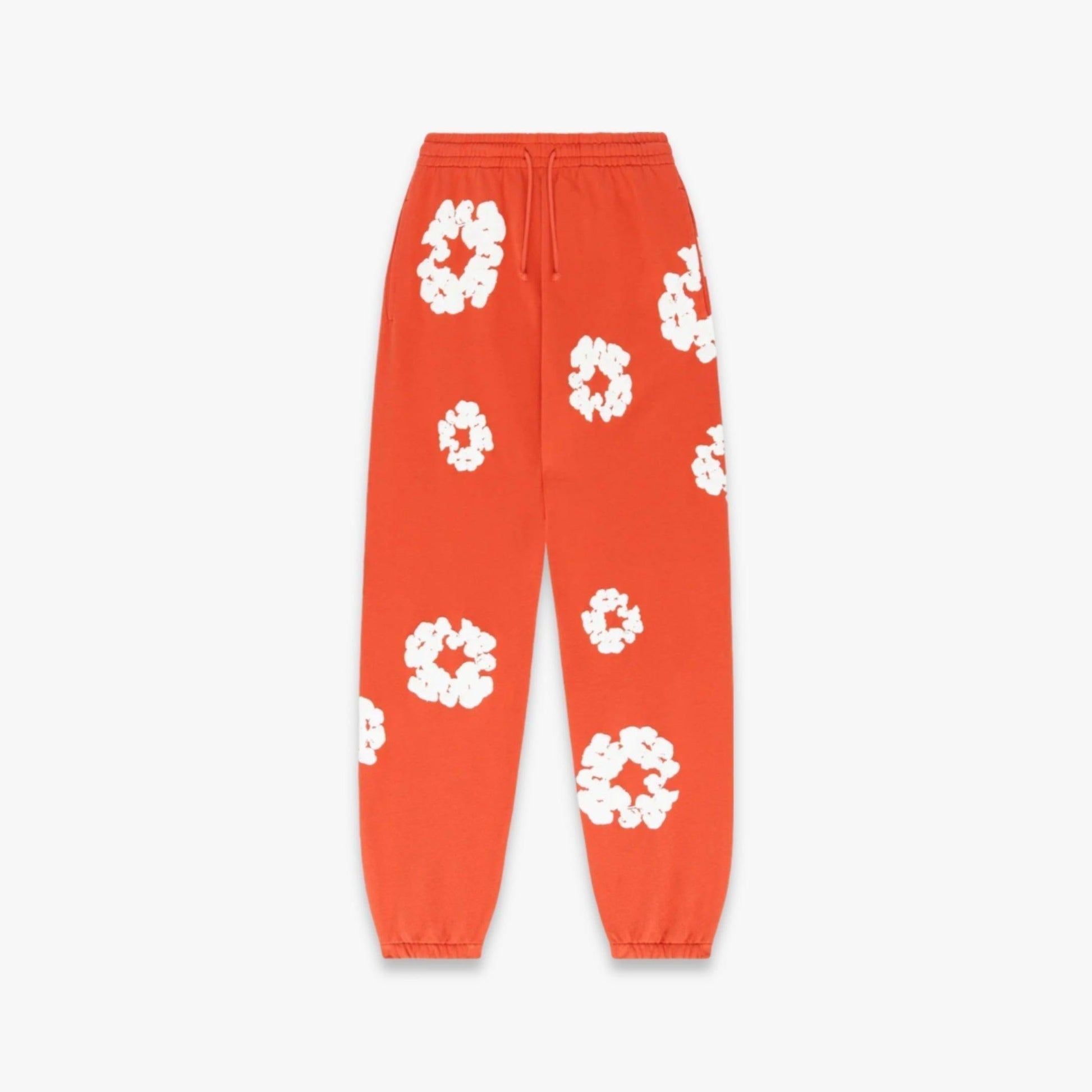 Denim Tears Sweatpants 'The Cotton Wreath' Orange (FW23) [401-090-30] Casual Fashion Bottoms for Unisex Adult Mens Hypebeast - AVBL MRKT (1)
