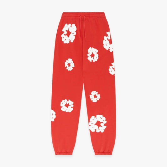 Denim Tears Sweatpants 'The Cotton Wreath' Red (FW23) [401-300-30] Casual Fashion Bottoms for Unisex Adult Mens Hypebeast - AVBL MRKT (1)