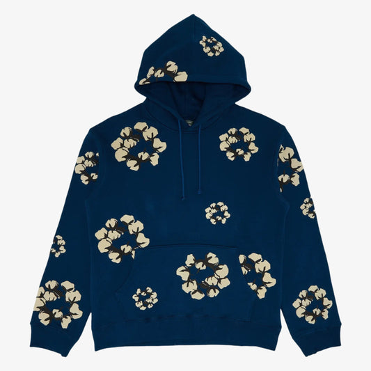 Denim Tears x CPFM / Cactus Plant Flea Market 'Wreath' Pullover Hooded Sweatshirt Navy Blue (FW24) [FW24THD026-NAVY] Casual Fashion Hoodie Sweater for Unisex Adult Mens Hypebeast - AVBL MRKT (1)