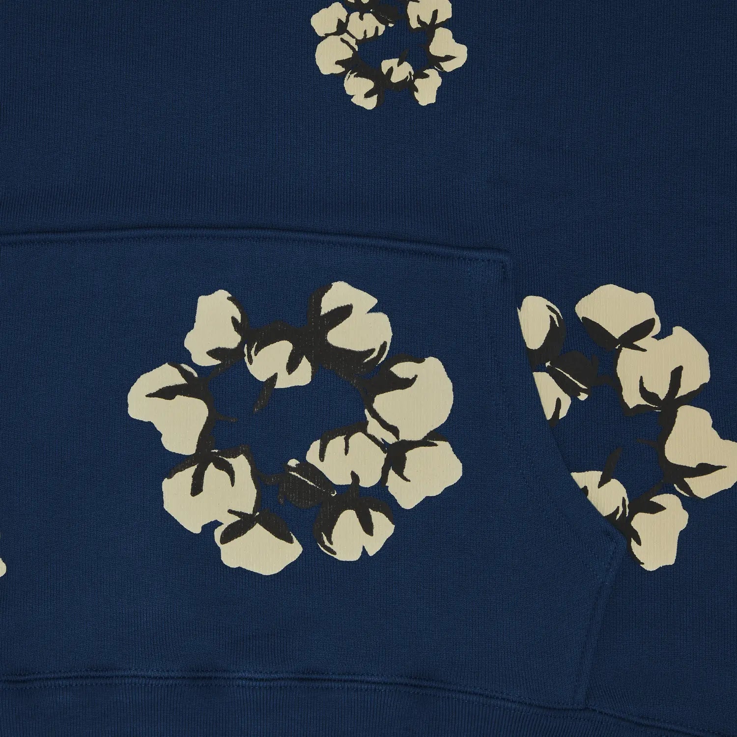 Denim Tears x CPFM / Cactus Plant Flea Market 'Wreath' Pullover Hooded Sweatshirt Navy Blue (FW24) [FW24THD026-NAVY] Casual Fashion Hoodie Sweater for Unisex Adult Mens Hypebeast - AVBL MRKT (4)