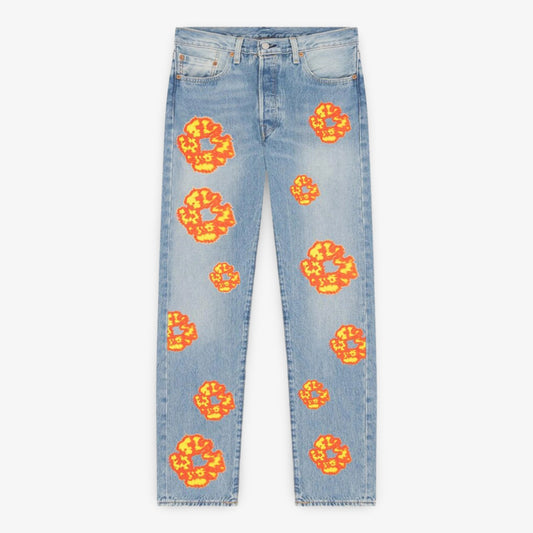 Denim Tears x Offset x Levi's 501 Jeans 'The Cotton Wreath' Light Wash (FW23) [BFSET-DP02] Casual Fashion Pant Bottoms for Unisex Adult Mens Hypebeast - AVBL MRKT (1)