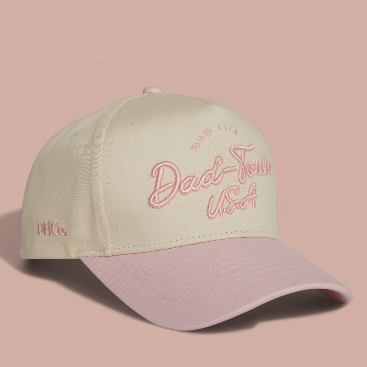 Destination Hat Co. The "Dad-Town" Script Hat Light Pink - AVBL MRKT (1)