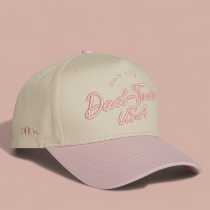 Destination Hat Co. The "Dad-Town" Script Hat Light Pink - AVBL MRKT (1)