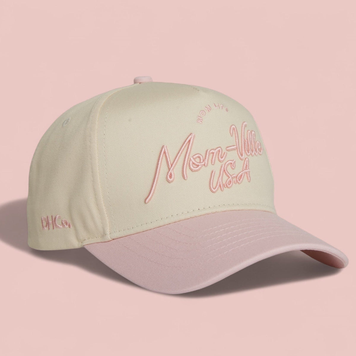 Destination Hat Co. the "Mom-Ville" Script Hats Light Pink - AVBL MRKT (1)