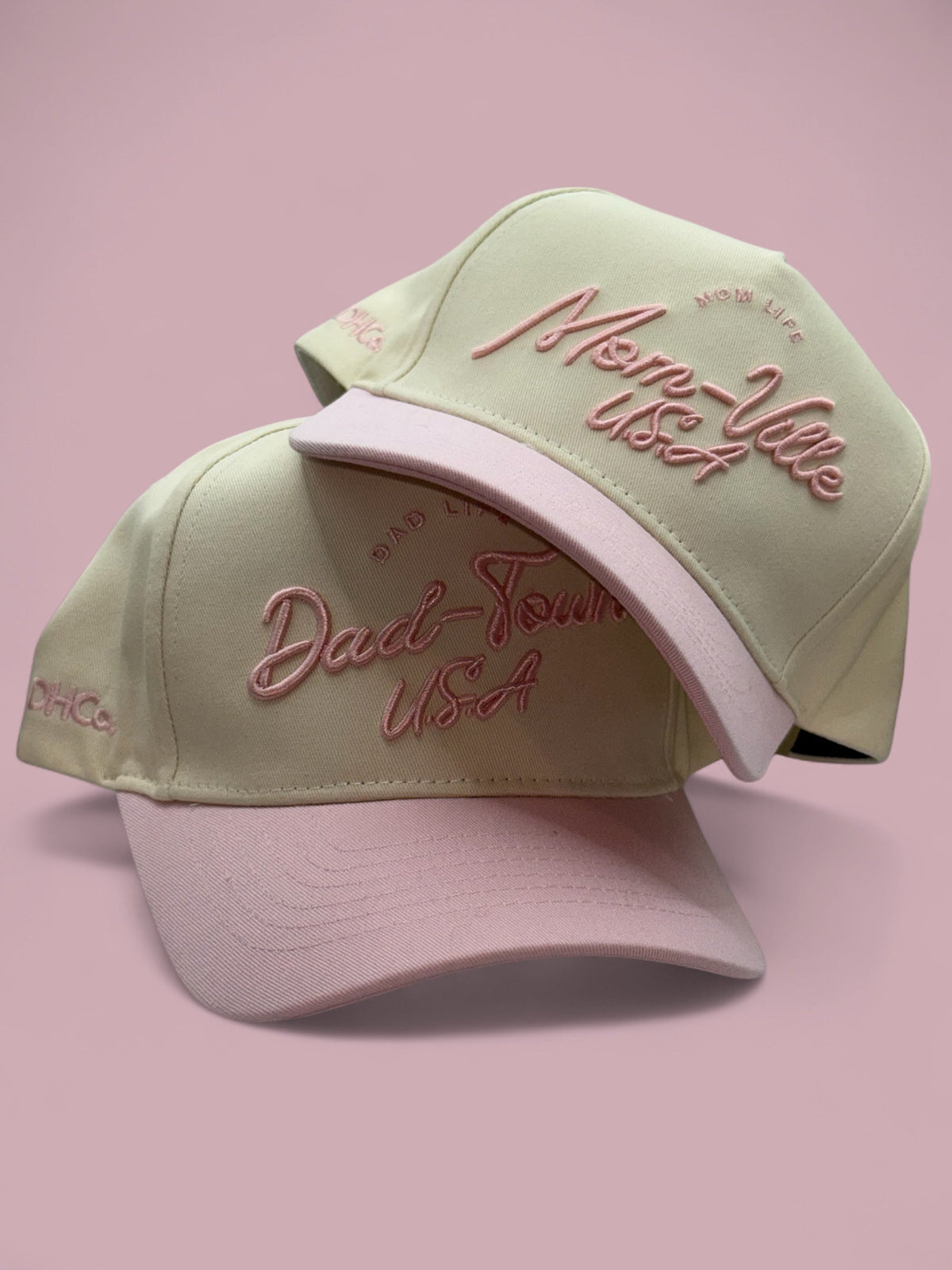 Destination Hat Co. the "Mom-Ville" Script Hats Light Pink - AVBL MRKT (2)