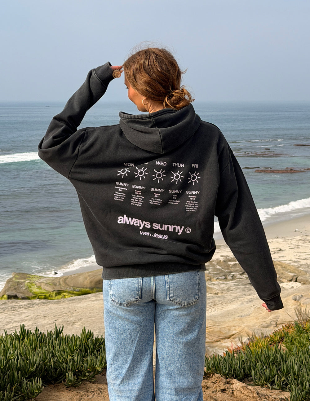 Elevated Faith Always Sunny With Jesus Unisex Hoodie - AVBL MRKT (1)