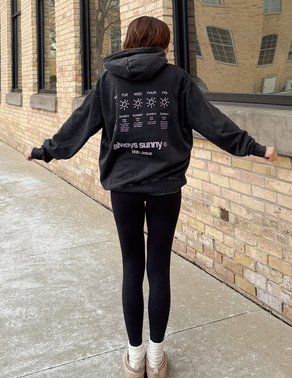 Elevated Faith Always Sunny With Jesus Unisex Hoodie - AVBL MRKT (7)