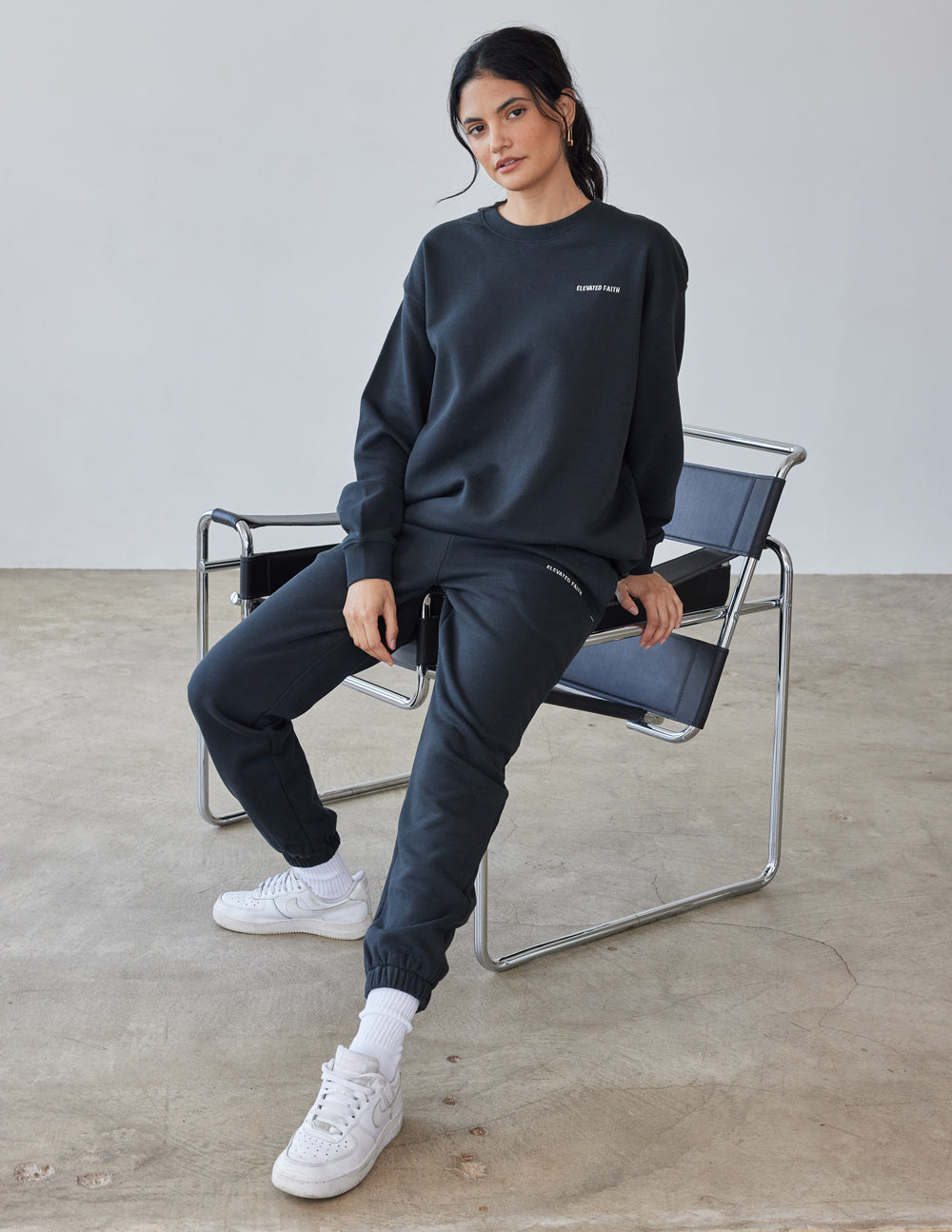 Elevated Faith Basics Black Unisex Crewneck - AVBL MRKT (1)