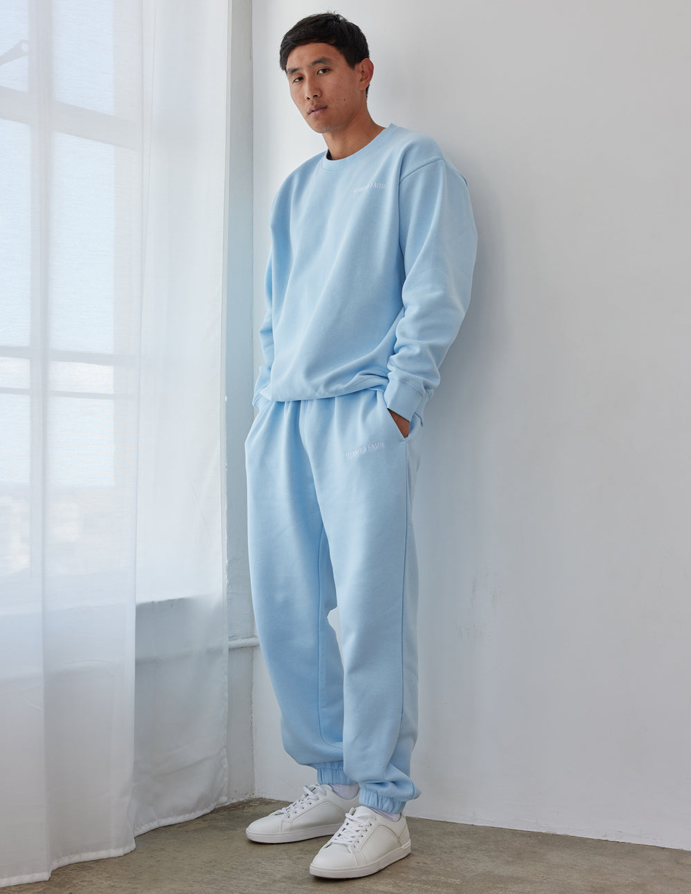 Elevated Faith Basics Dream Blue Unisex Crewneck - AVBL MRKT (3)