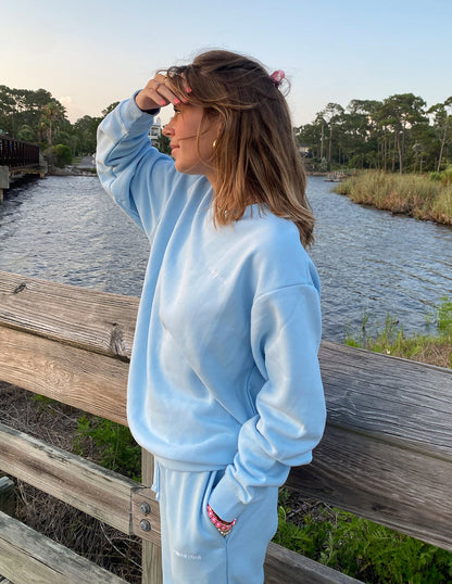 Elevated Faith Basics Dream Blue Unisex Crewneck - AVBL MRKT (5)