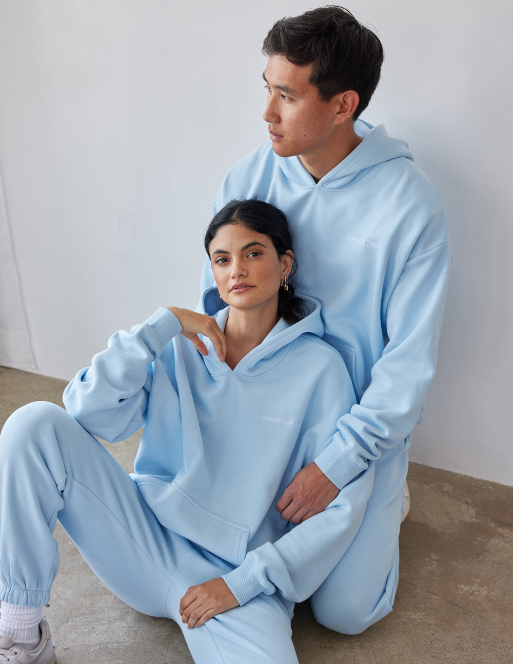 Elevated Faith Basics Dream Blue Unisex Hoodie - AVBL MRKT (3)
