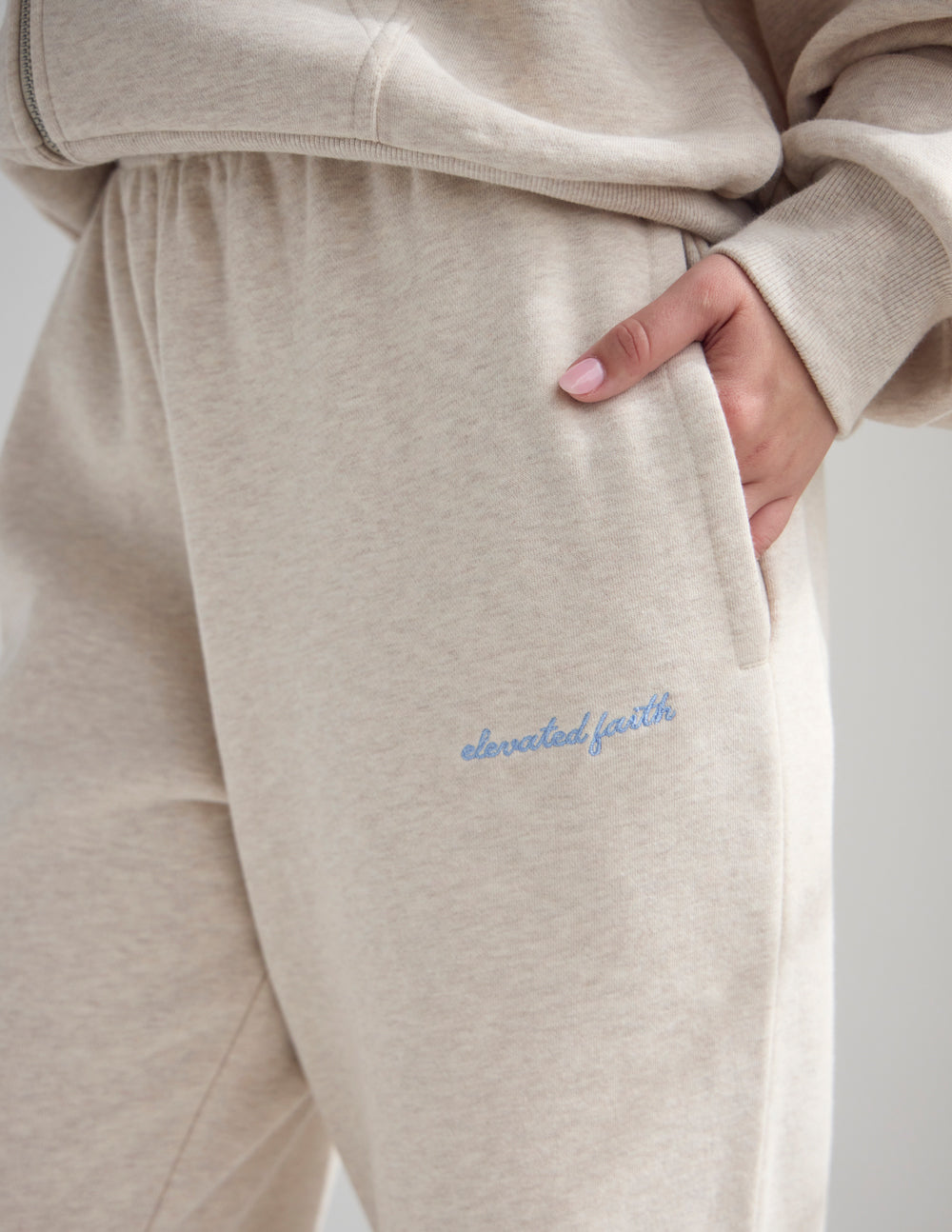 Elevated Faith Basics Eggshell Wide Leg Sweatpant - AVBL MRKT (2)