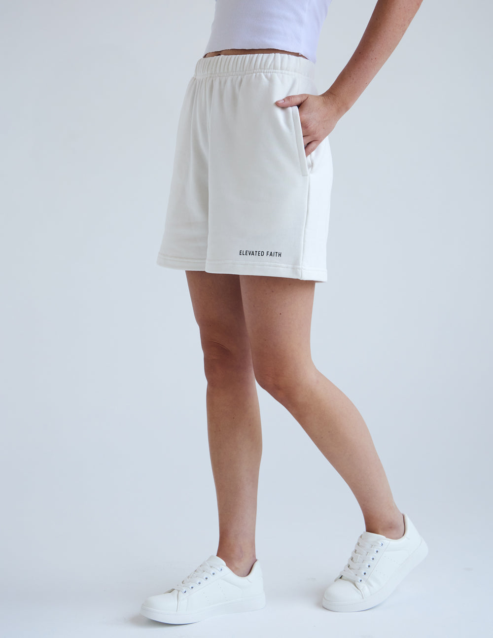 Elevated Faith Basics Ivory Women's Short - AVBL MRKT (4)