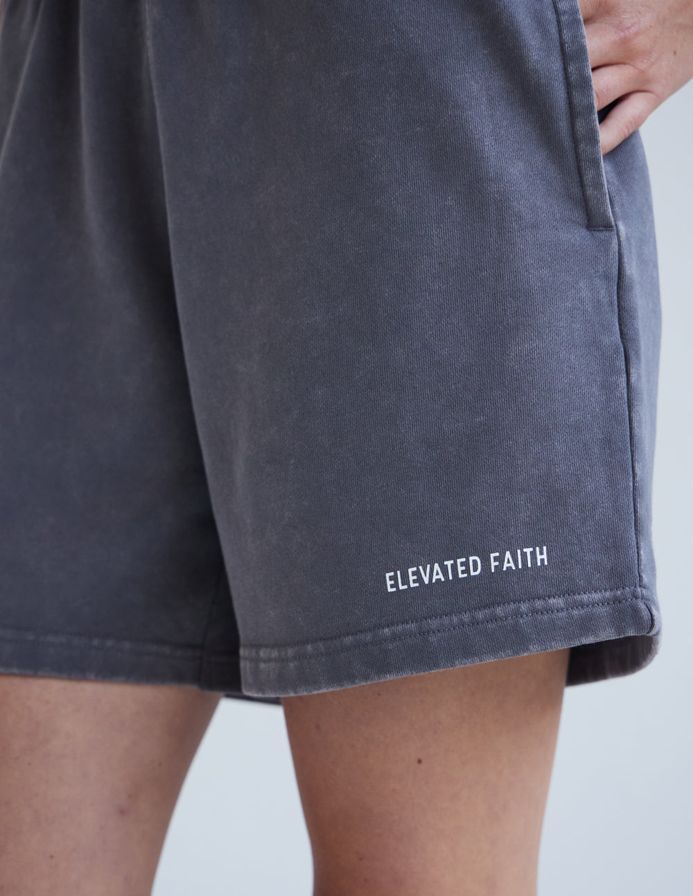 Elevated Faith Basics Smoke Grey Women's Short - AVBL MRKT (2)