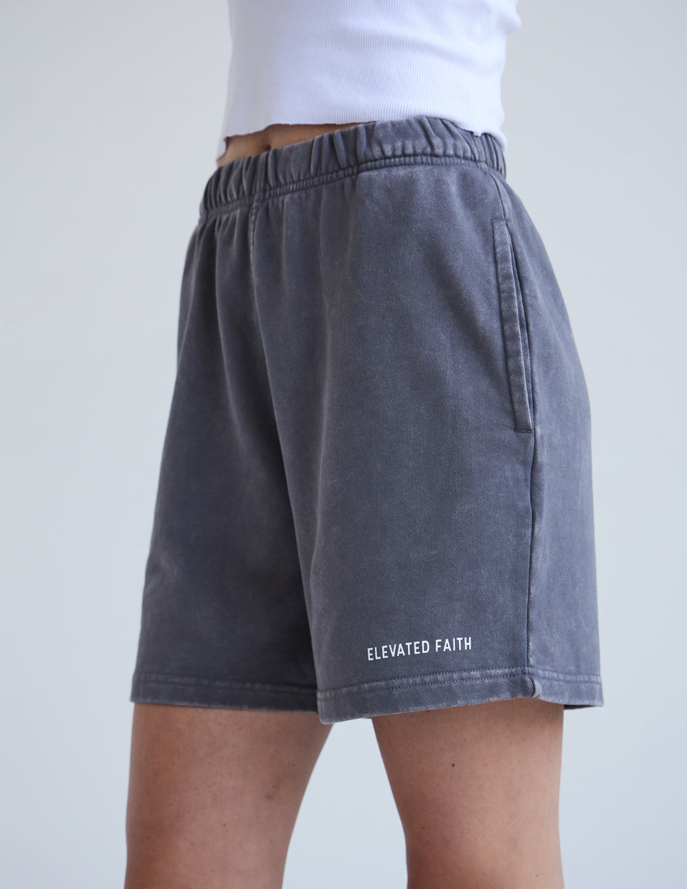 Elevated Faith Basics Smoke Grey Women's Short - AVBL MRKT (4)