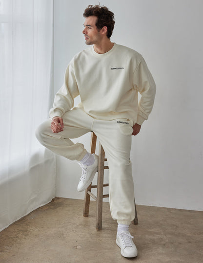 Elevated Faith Basics White Sand Unisex Crewneck - AVBL MRKT (1)
