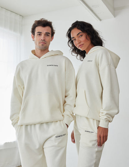 Elevated Faith Basics White Sand Unisex Hoodie - AVBL MRKT (1)