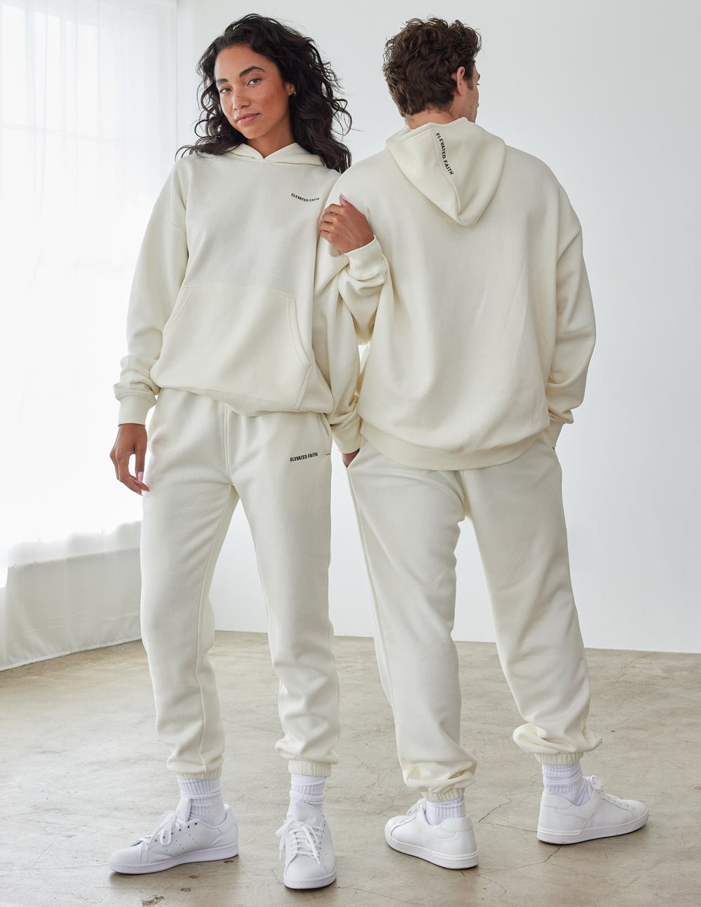 Elevated Faith Basics White Sand Unisex Hoodie - AVBL MRKT (2)
