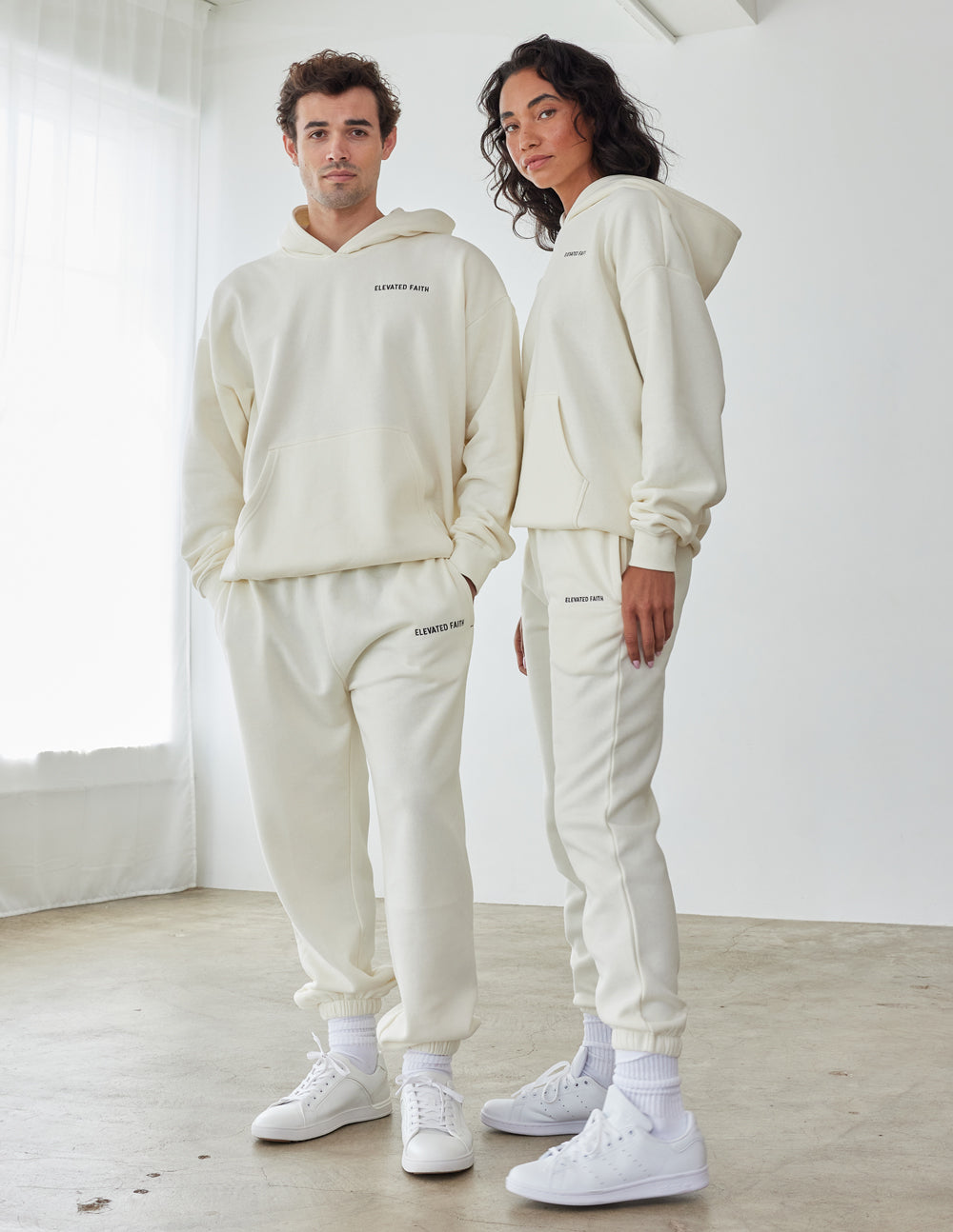 Elevated Faith Basics White Sand Unisex Hoodie - AVBL MRKT (3)