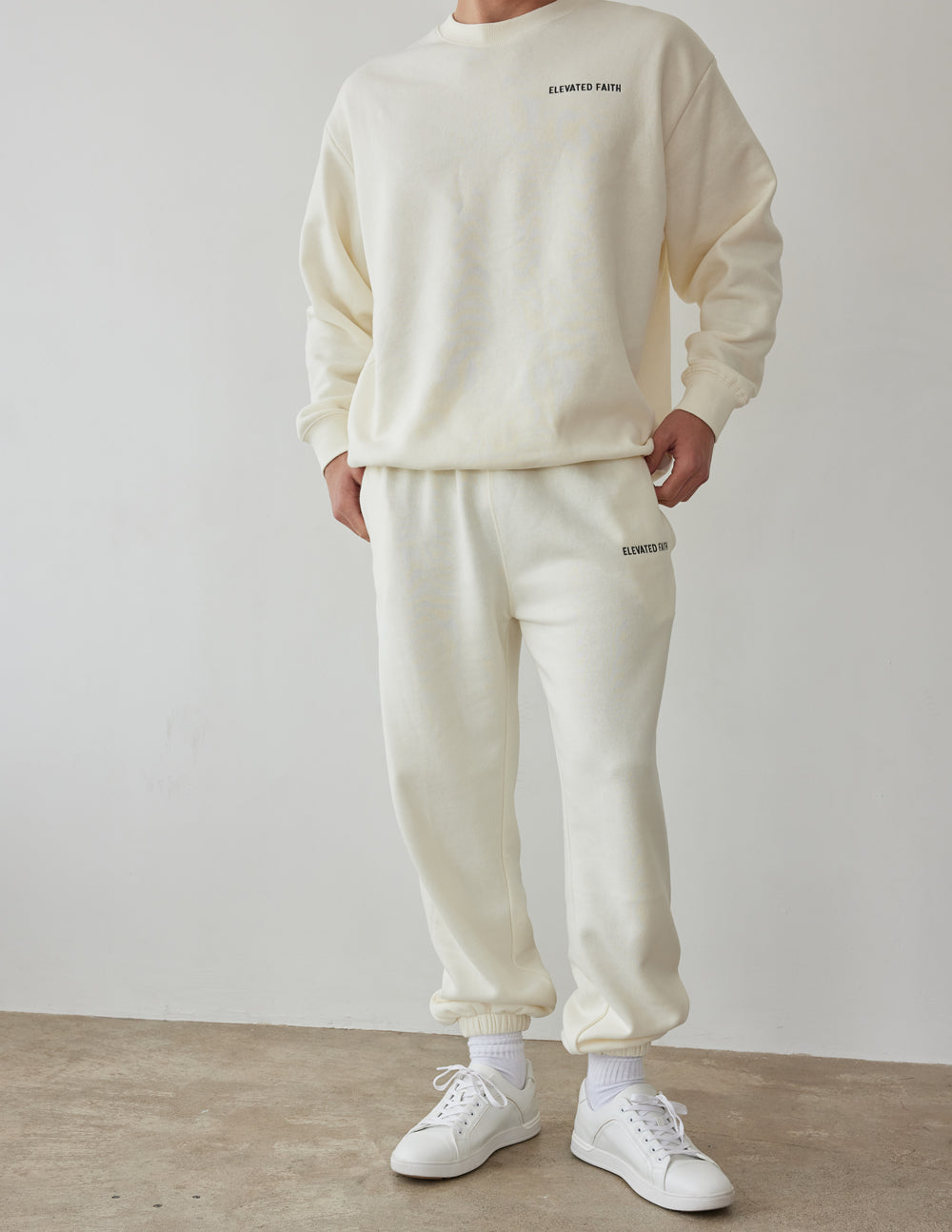 Elevated Faith Basics White Sand Unisex Sweatpant - AVBL MRKT (1)
