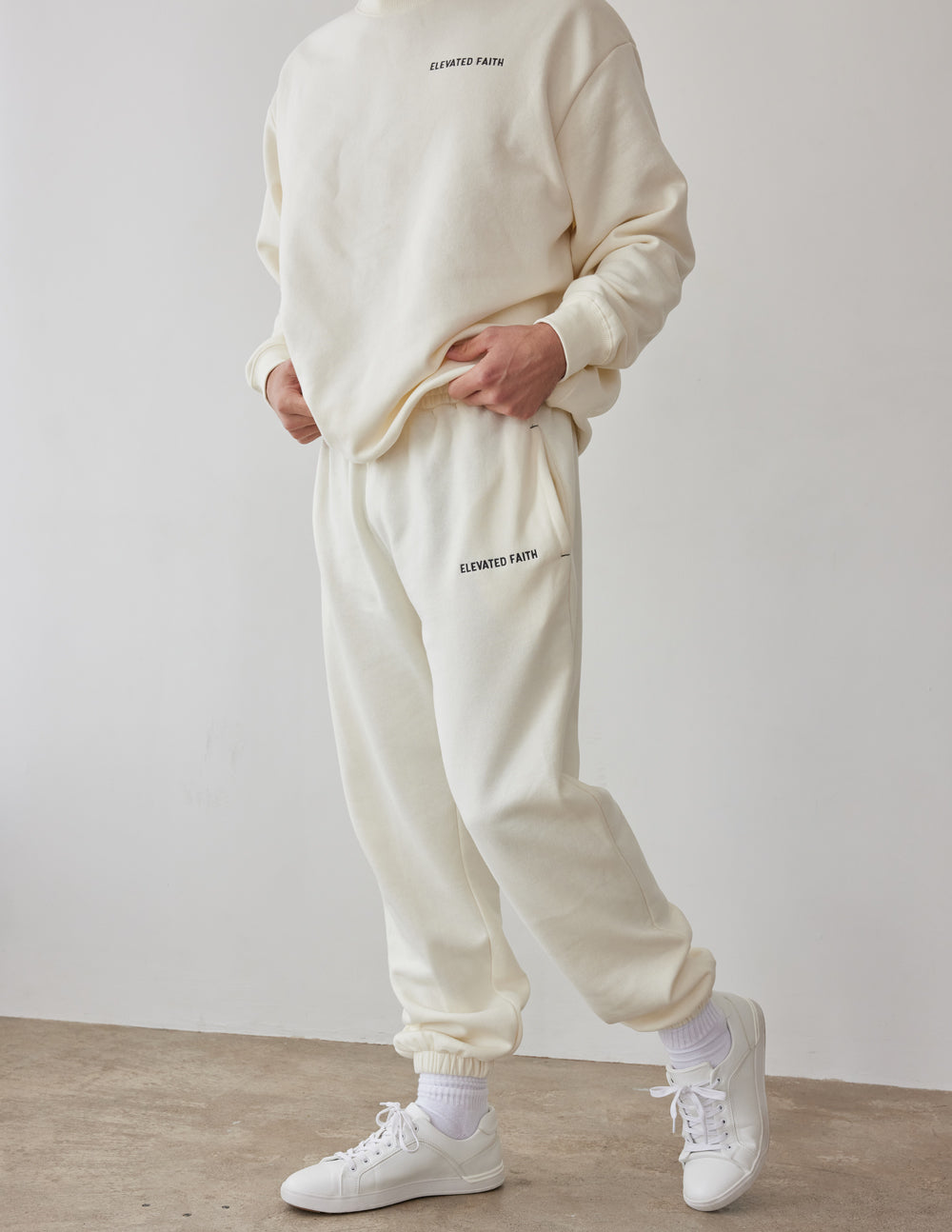 Elevated Faith Basics White Sand Unisex Sweatpant - AVBL MRKT (2)