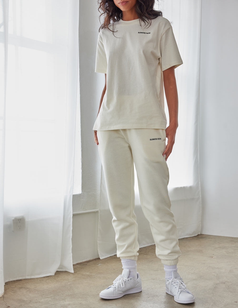 Elevated Faith Basics White Sand Unisex Sweatpant - AVBL MRKT (2)