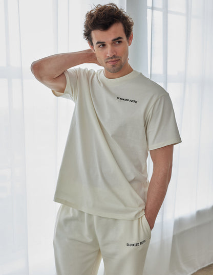 Elevated Faith Basics White Sand Unisex Tee - AVBL MRKT (1)