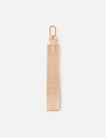 Elevated Faith Beige Oversized Logo Keychain - AVBL MRKT (1)