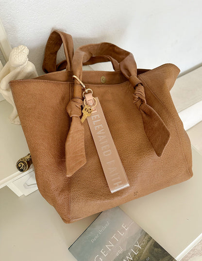 Elevated Faith Beige Oversized Logo Keychain - AVBL MRKT (5)