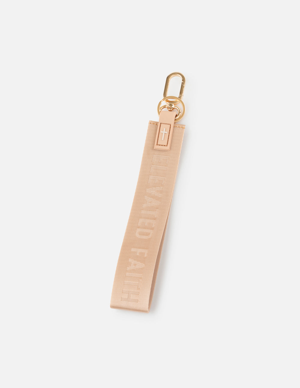 Elevated Faith Beige Oversized Logo Keychain - AVBL MRKT (6)