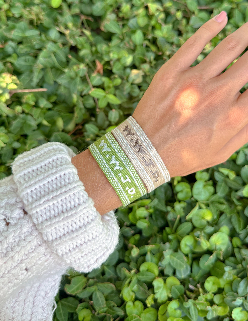 Elevated Faith Beige WWJD Embroidered Bracelet - AVBL MRKT (5)