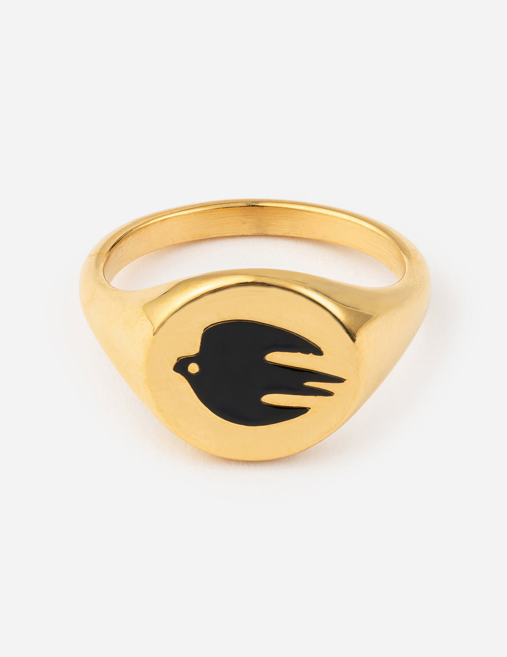 Elevated Faith Black Enamel Gold Dove Ring - AVBL MRKT (1)