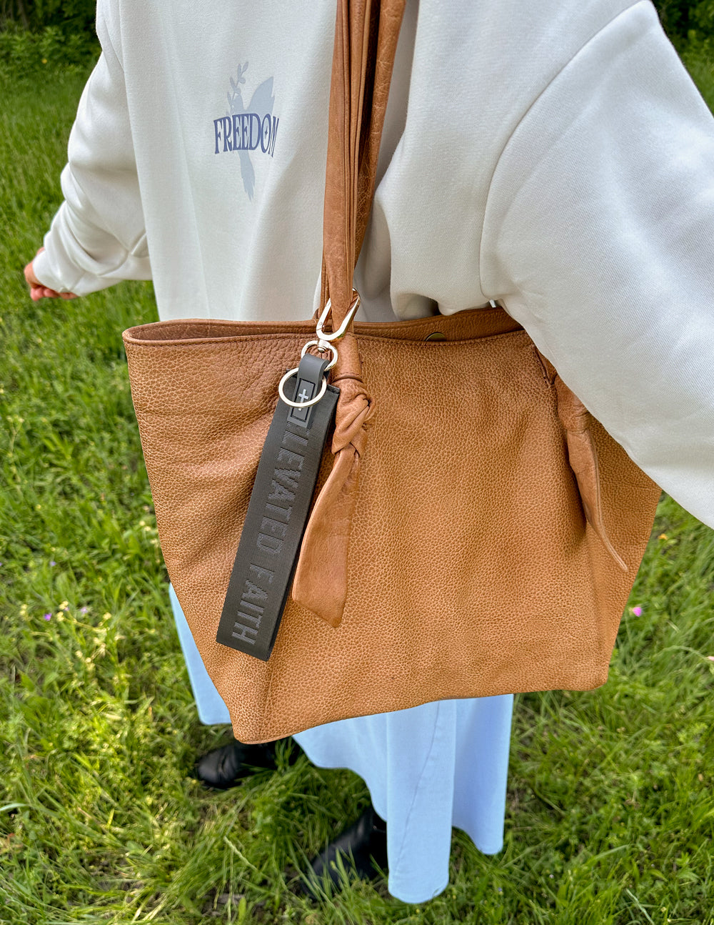 Elevated Faith Black Oversized Logo Keychain - AVBL MRKT (4)
