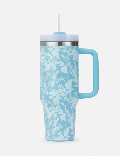 Elevated Faith Blue Botanic 40 oz Tumbler - AVBL MRKT (1)