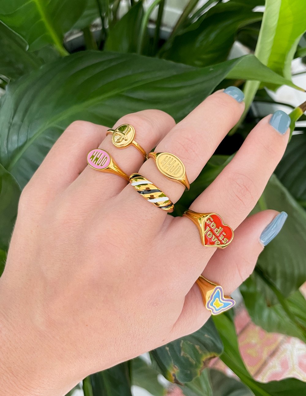 Elevated Faith Blue Enamel Butterfly Ring - AVBL MRKT (5)