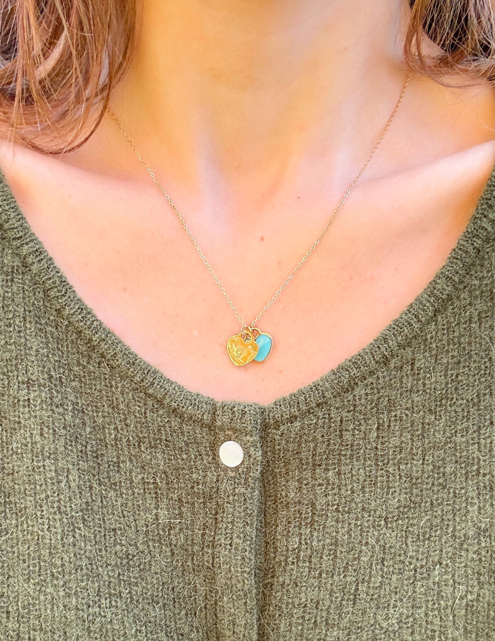 Elevated Faith Blue Enamel Heart Logo Necklace - AVBL MRKT (2)