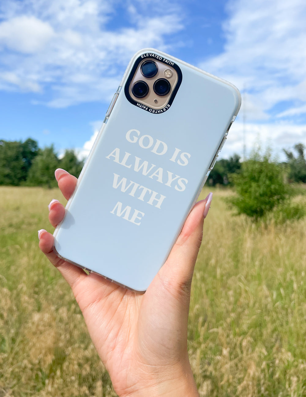 Elevated Faith Blue God is Always With Me Phone Case - AVBL MRKT (2)