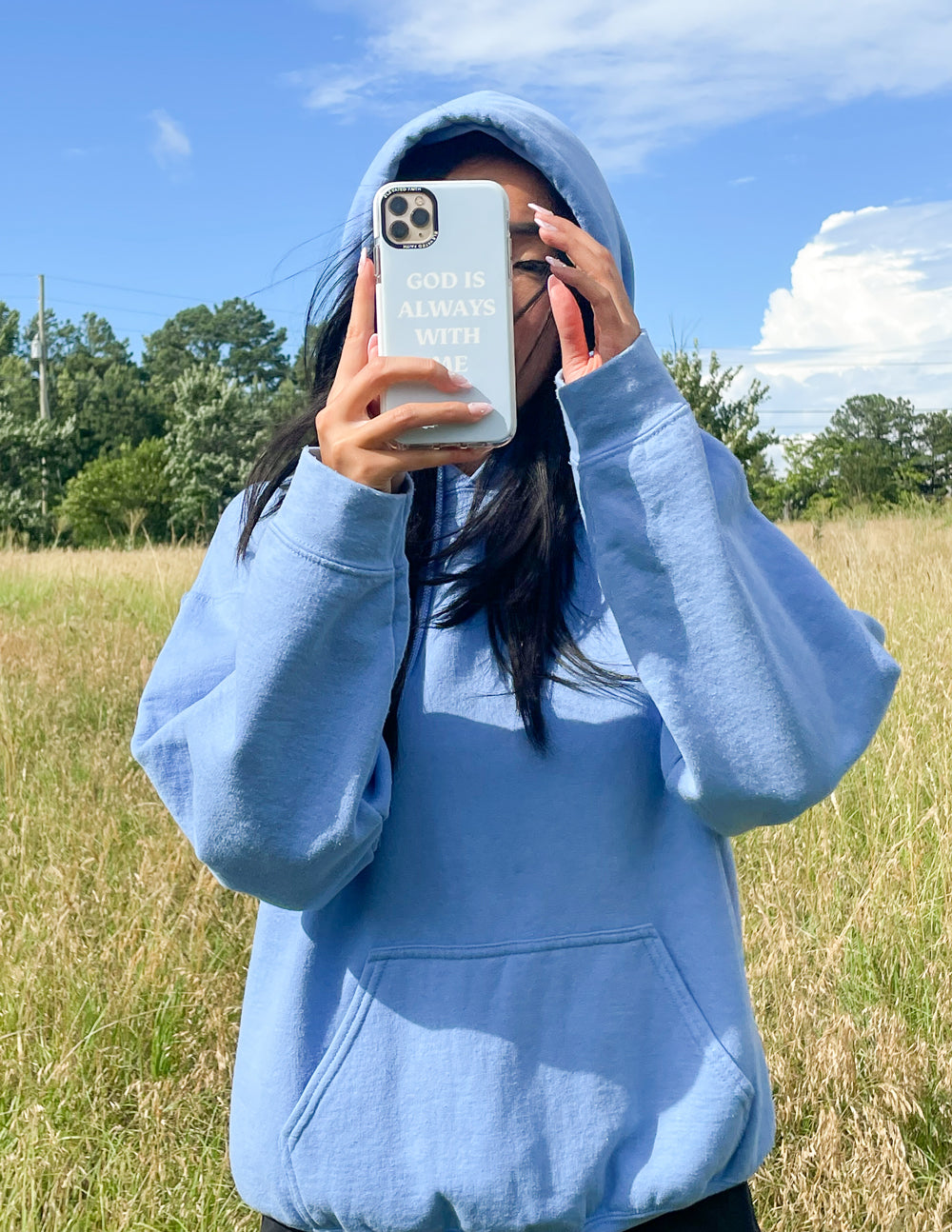 Elevated Faith Blue God is Always With Me Phone Case - AVBL MRKT (4)
