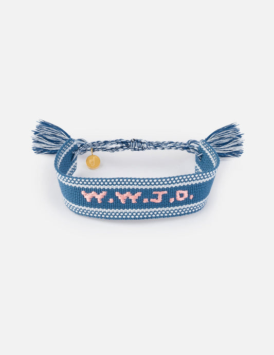 Elevated Faith Blue WWJD Embroidered Bracelet - AVBL MRKT (1)