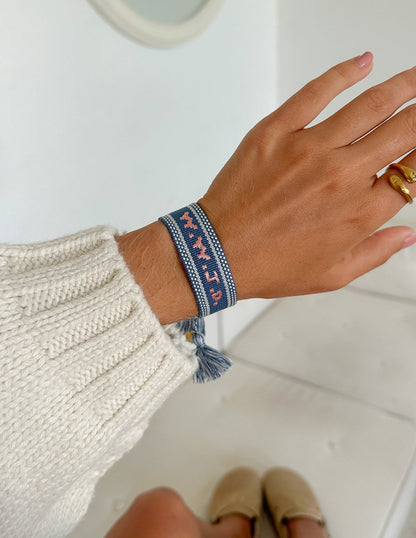Elevated Faith Blue WWJD Embroidered Bracelet - AVBL MRKT (2)