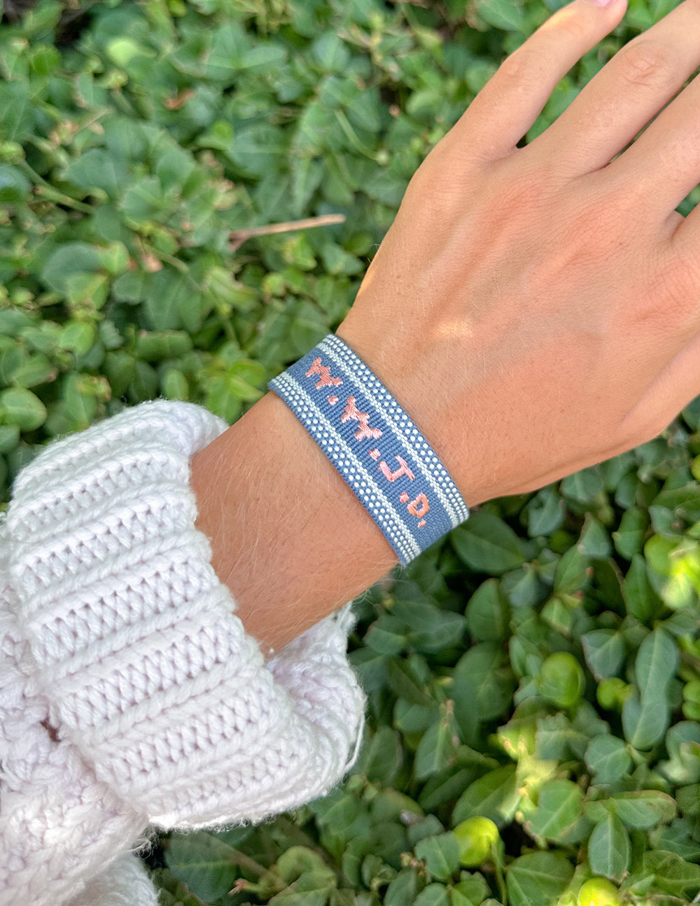 Elevated Faith Blue WWJD Embroidered Bracelet - AVBL MRKT (3)
