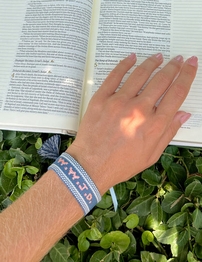 Elevated Faith Blue WWJD Embroidered Bracelet - AVBL MRKT (4)