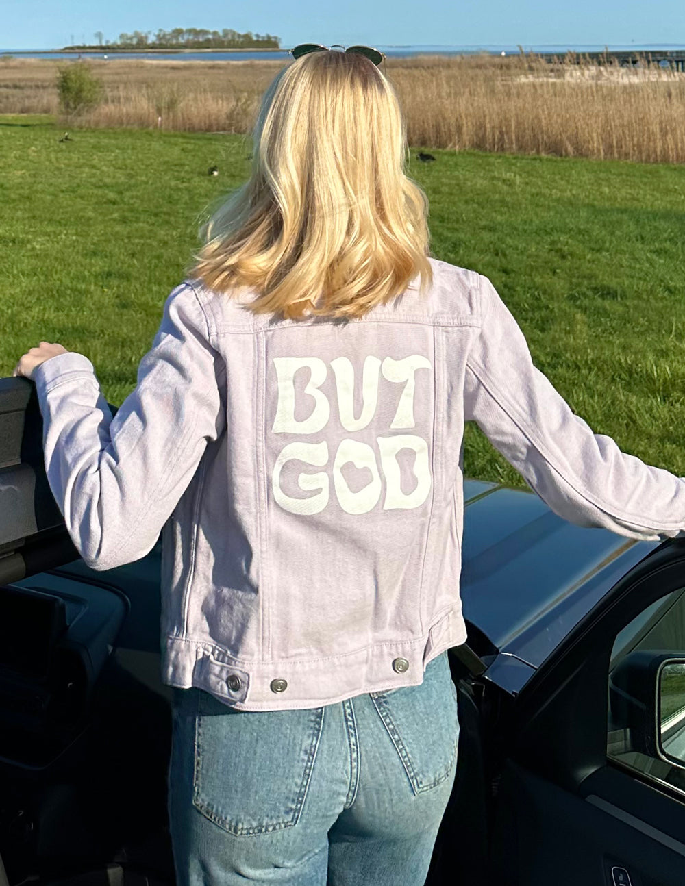 Elevated Faith But God Cropped Denim Jacket - AVBL MRKT (1)